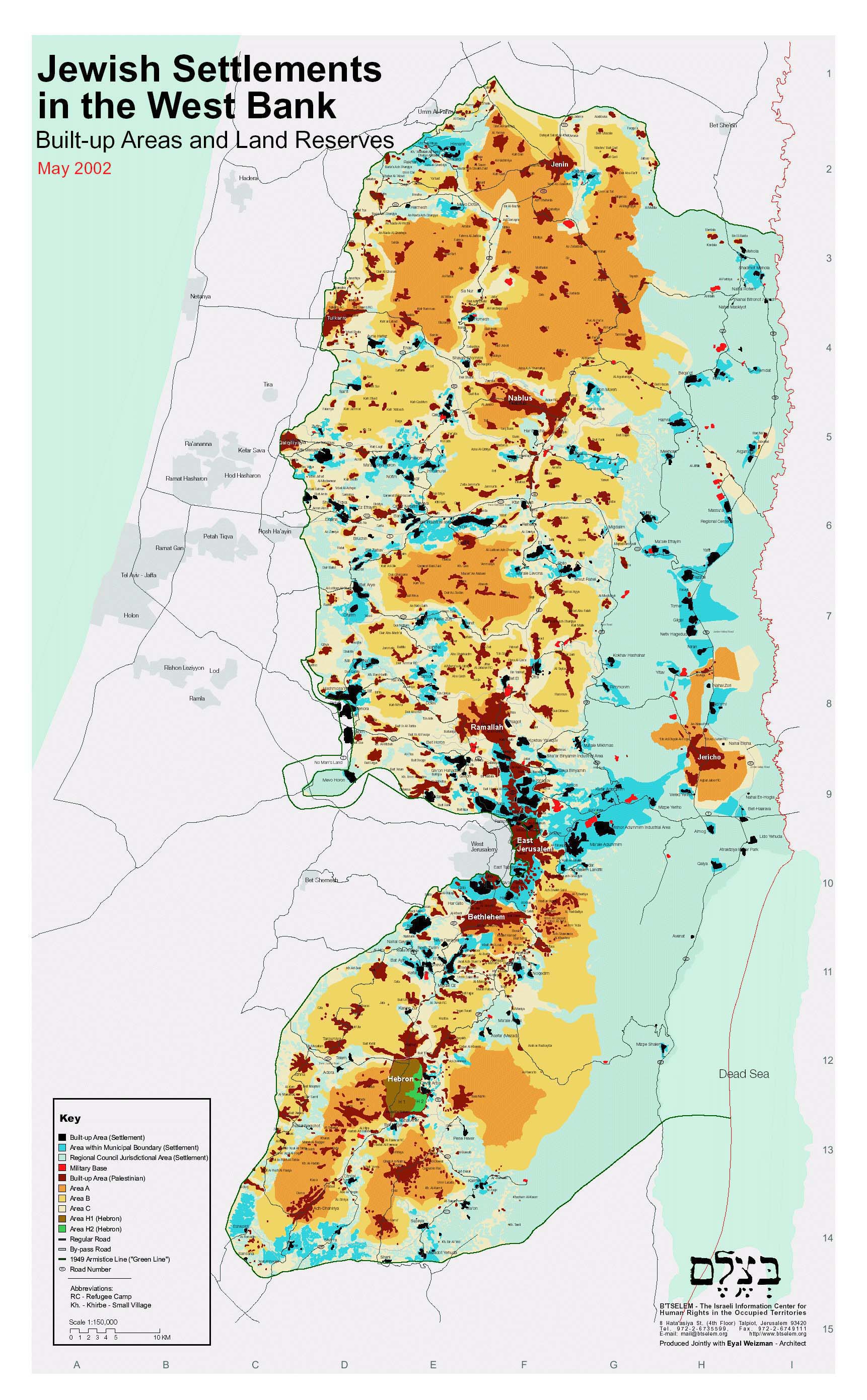 BTselem Map Settlements 2002 